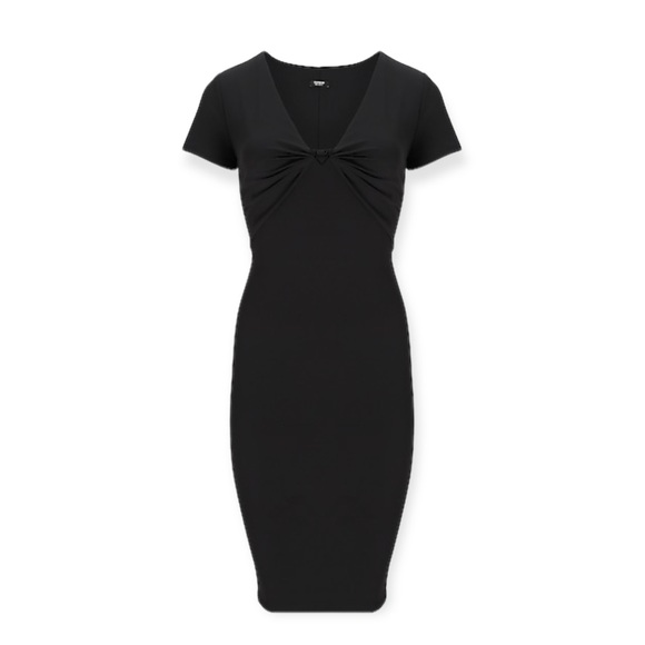 EXPRESS Black Body Contour Knot Front Sheath Dress M NWT - Picture 2 of 5